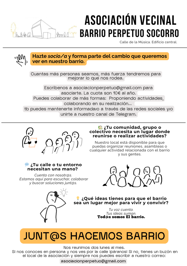 Únete a la Asociación vecinal del Perpetuo Socorro.
