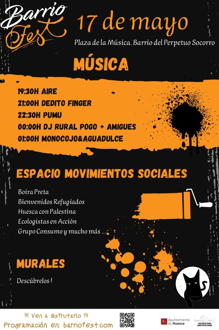 Cartel BarrioFest. Conciertos: Aire, Dedito Finger, Pumu, Djs...